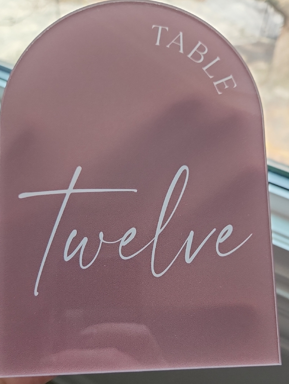 Acrylic Table Number Signs - Dusty Mauve